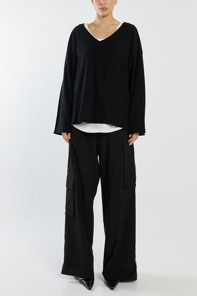 Larch knit natural cotton - Black