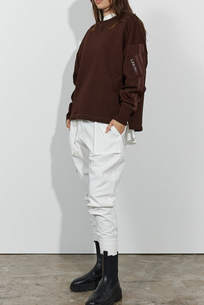 Saldo Crew Neck Sweater - CHOCOLATE