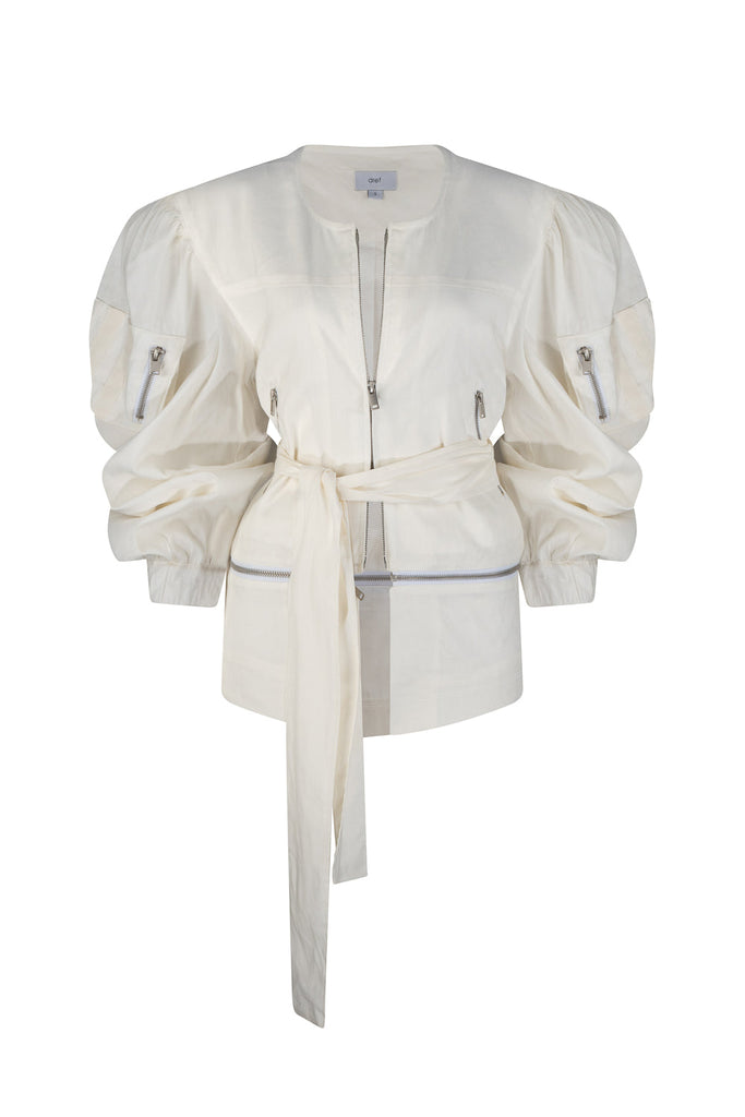 Birch Convertible Cropped Jacket - Ivory
