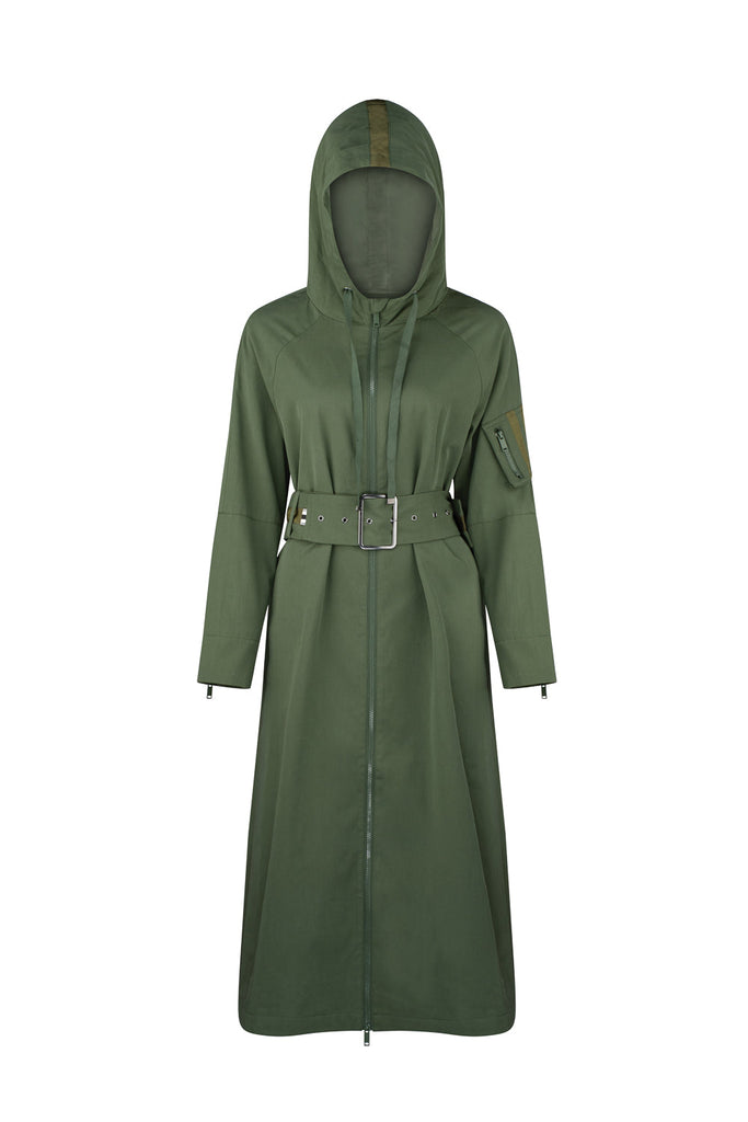 Helene Military-Inspired Trench - Evergreen