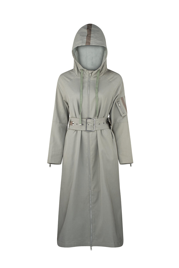 Helene Military-Inspired Trench - Pale Moss