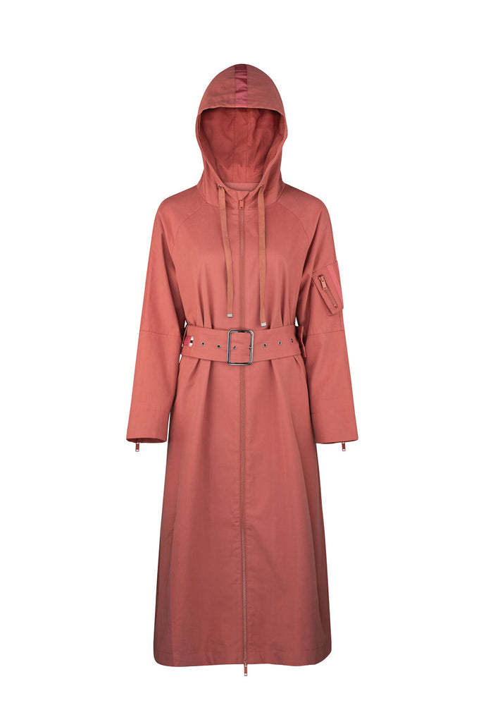 Helene Military-Inspired Trench - Dusty Rose