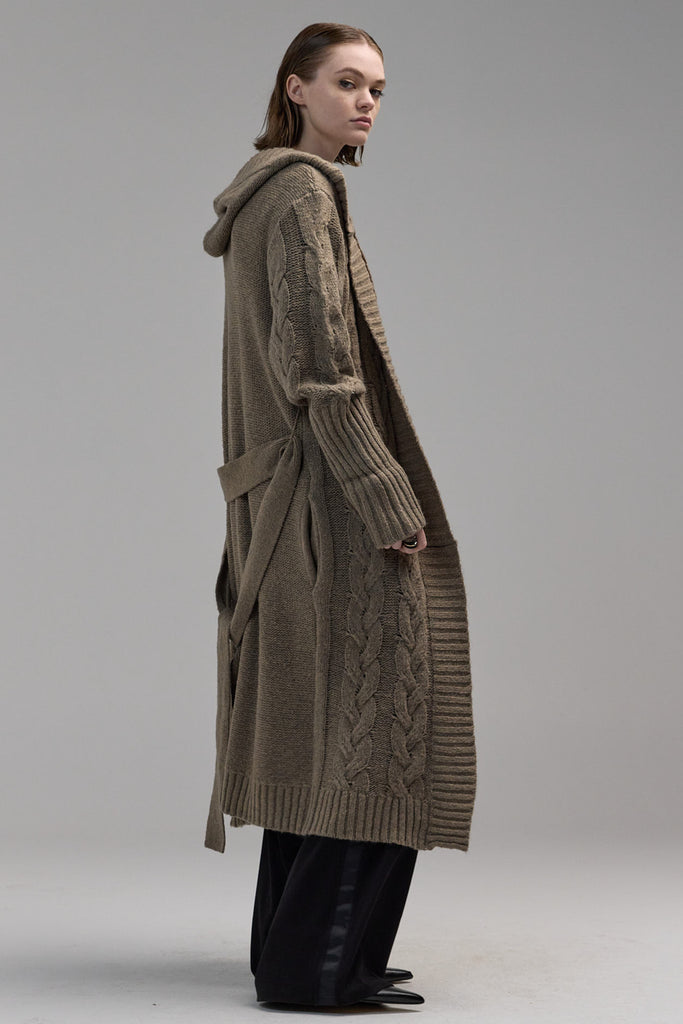 Skye Hooded Cardigan - Latte