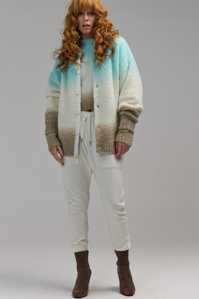 Amaranth Cardigan - Aqua Ombre