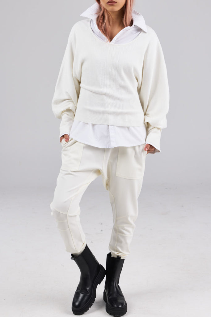 Barcelona Sweater - Cotton Cashmere Blend - Ivory