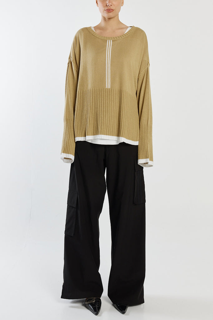 Obsessed Jumper - Gold / Ice Cream Stripe