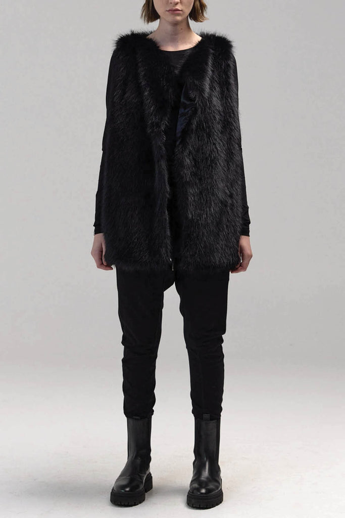 Nimbus Faux Fur Vest - Black