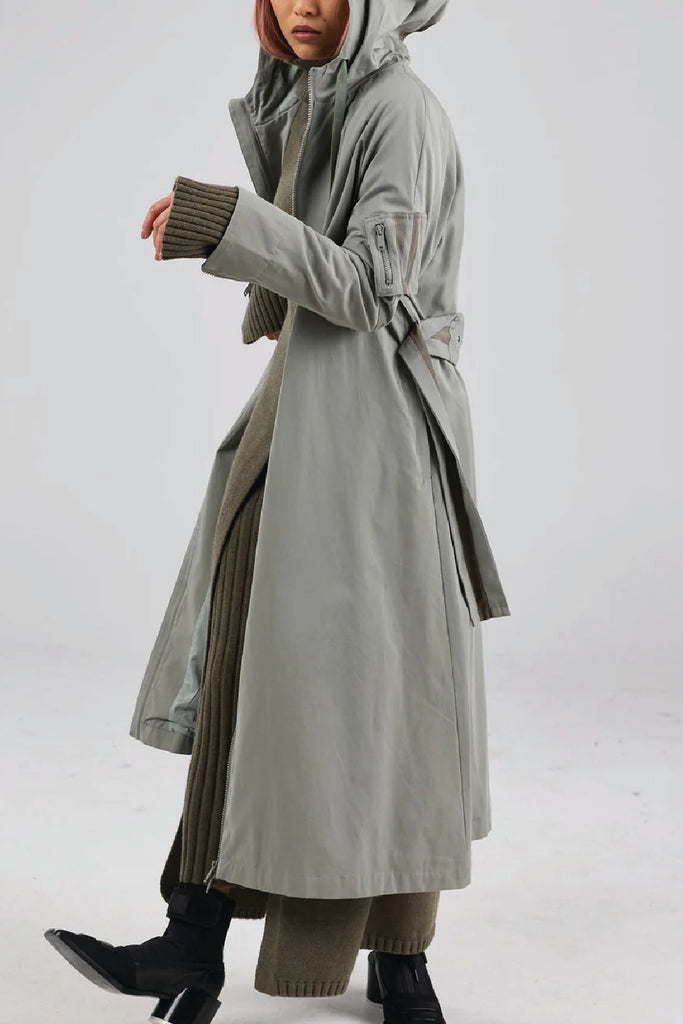Helene Military-Inspired Trench - Pale Moss