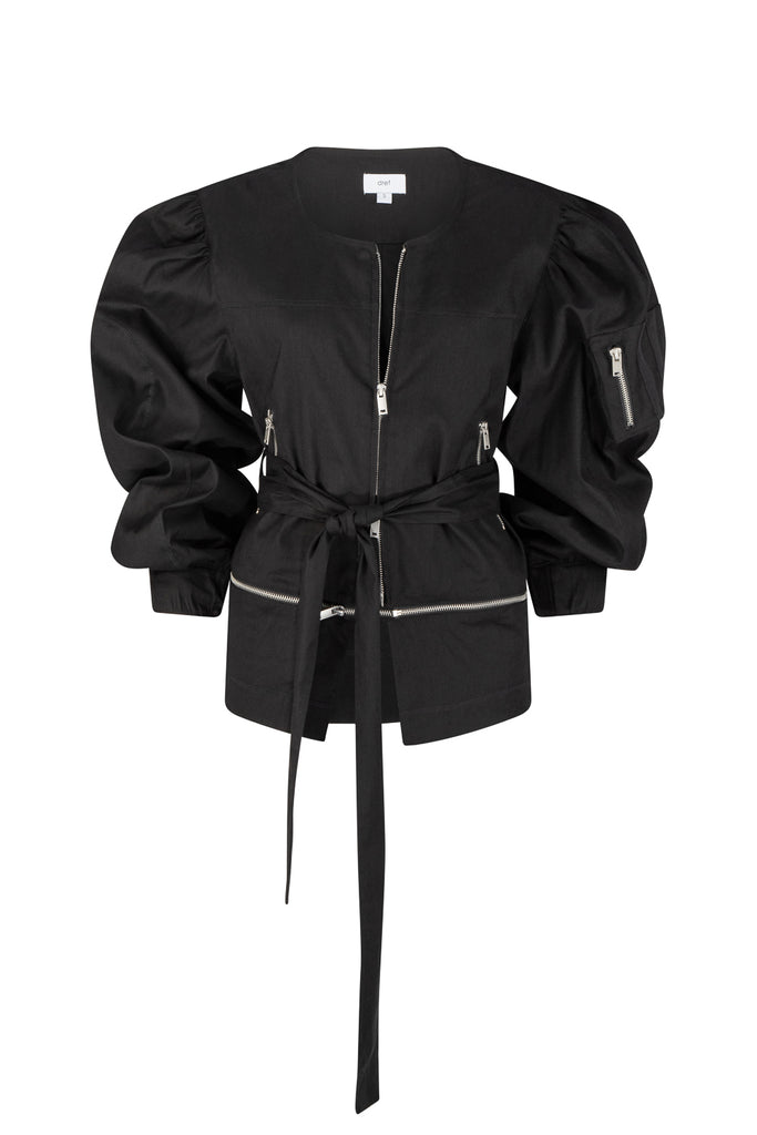 Birch Convertible Cropped Jacket - Black