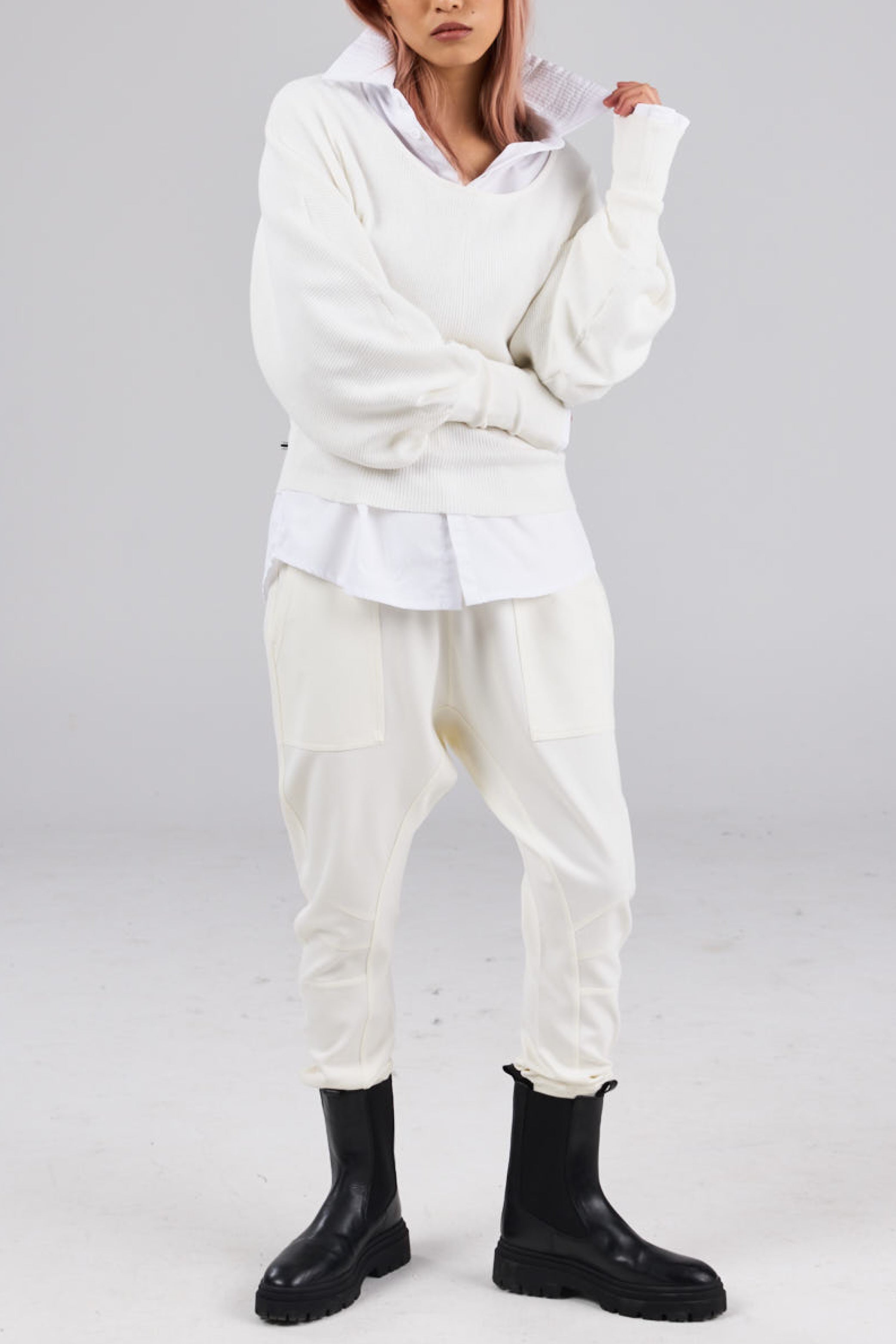 Barcelona Sweater - Cotton Cashmere Blend - Ivory