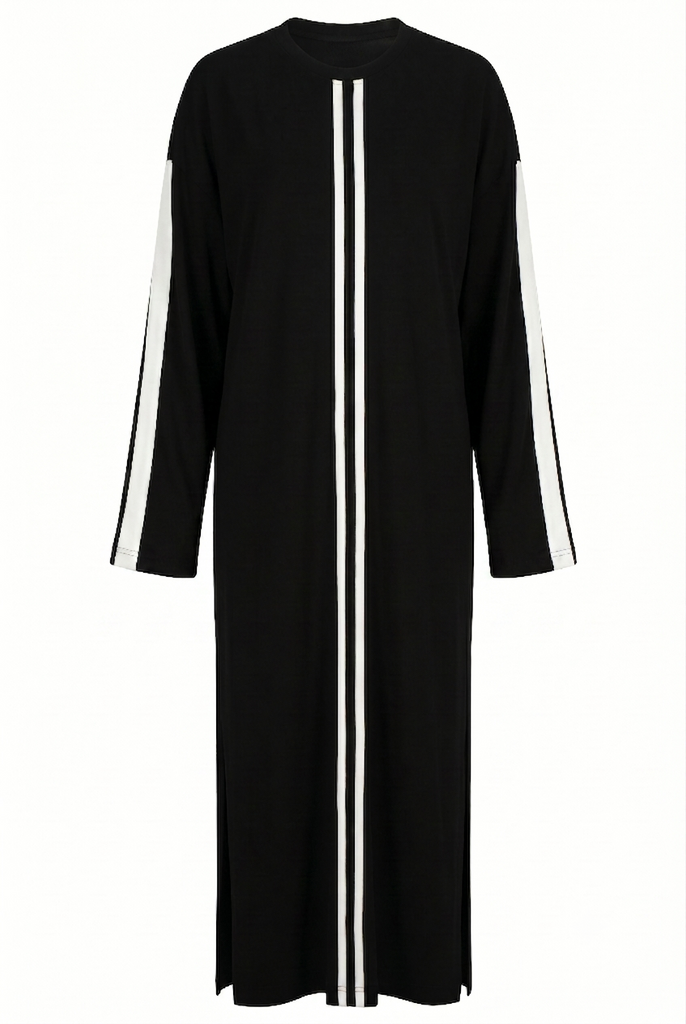 Bea Long-Sleeve Dress - Black / White
