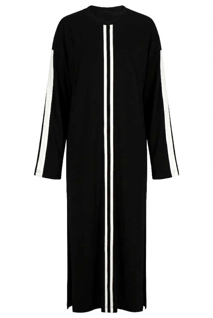 Bea Long-Sleeve Dress - Black / White