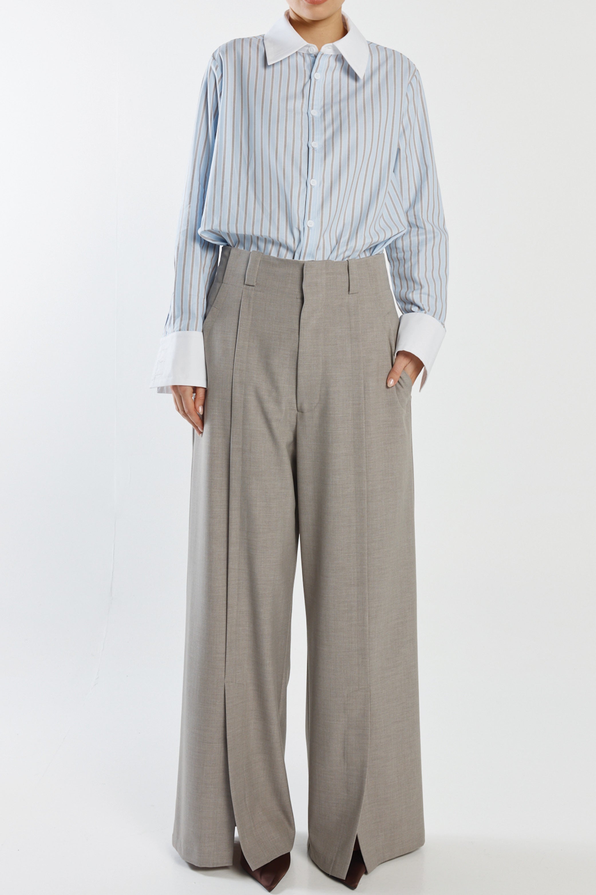 Niall Shirt - Blue / Latte Stripe