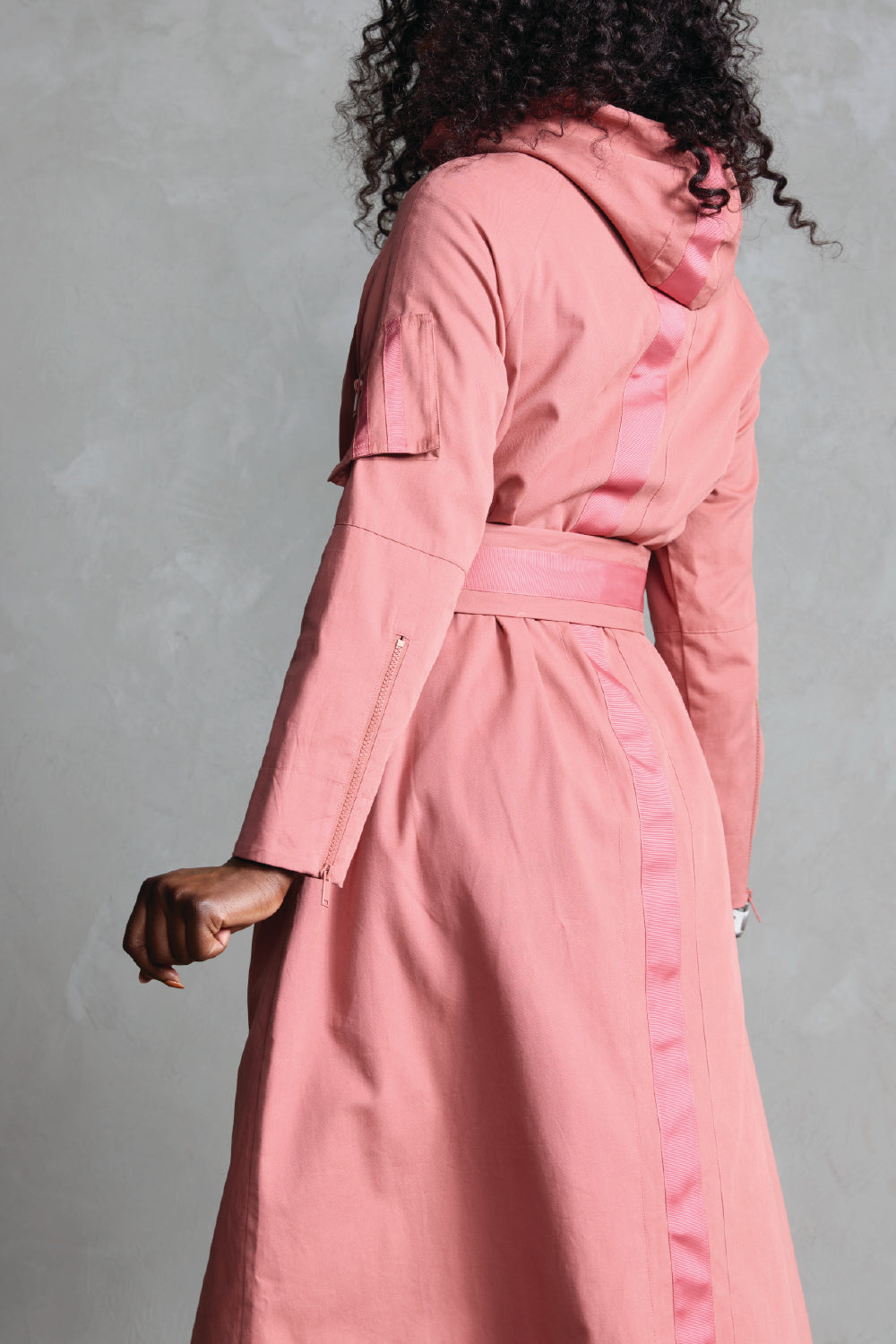 Helene Military-Inspired Trench -  Dusty Rose