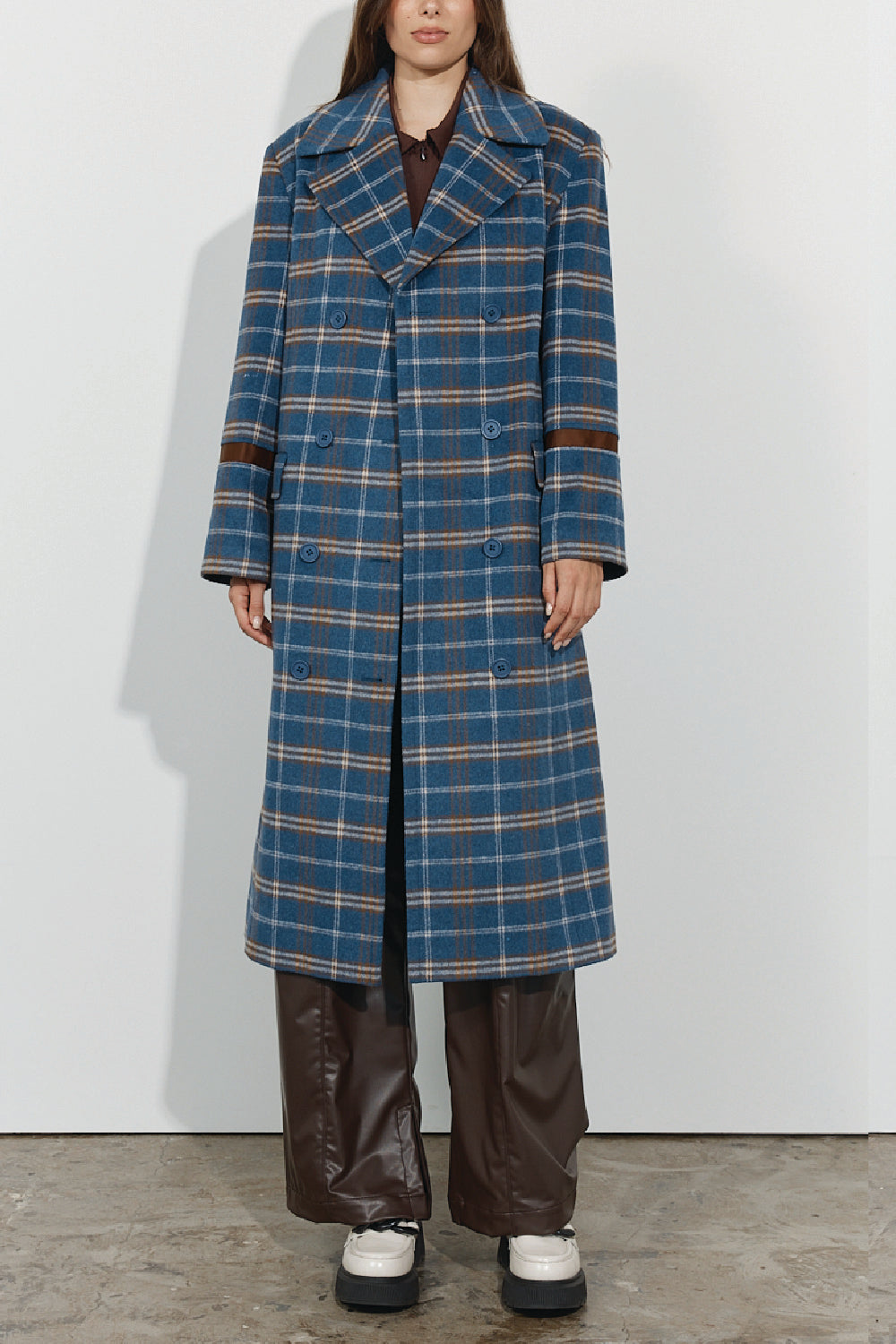 Jonquil Coat - Blue Check