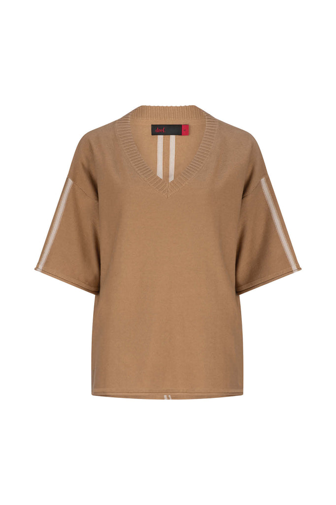 Berillo Short Sleeve Knit  - Tan